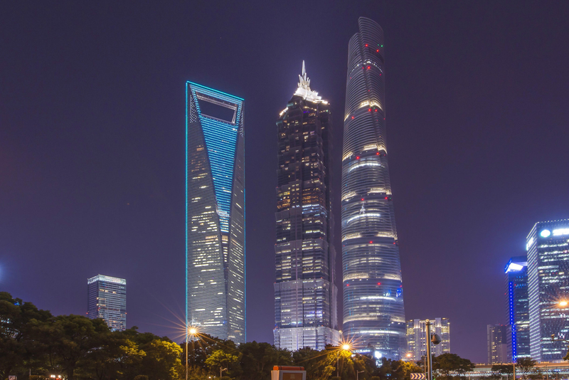 上海环球金融中心夜景正立面